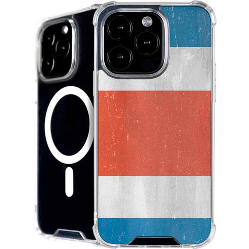 Costa Rican Flag Distressed iPhone 16 Pro MagSafe Case